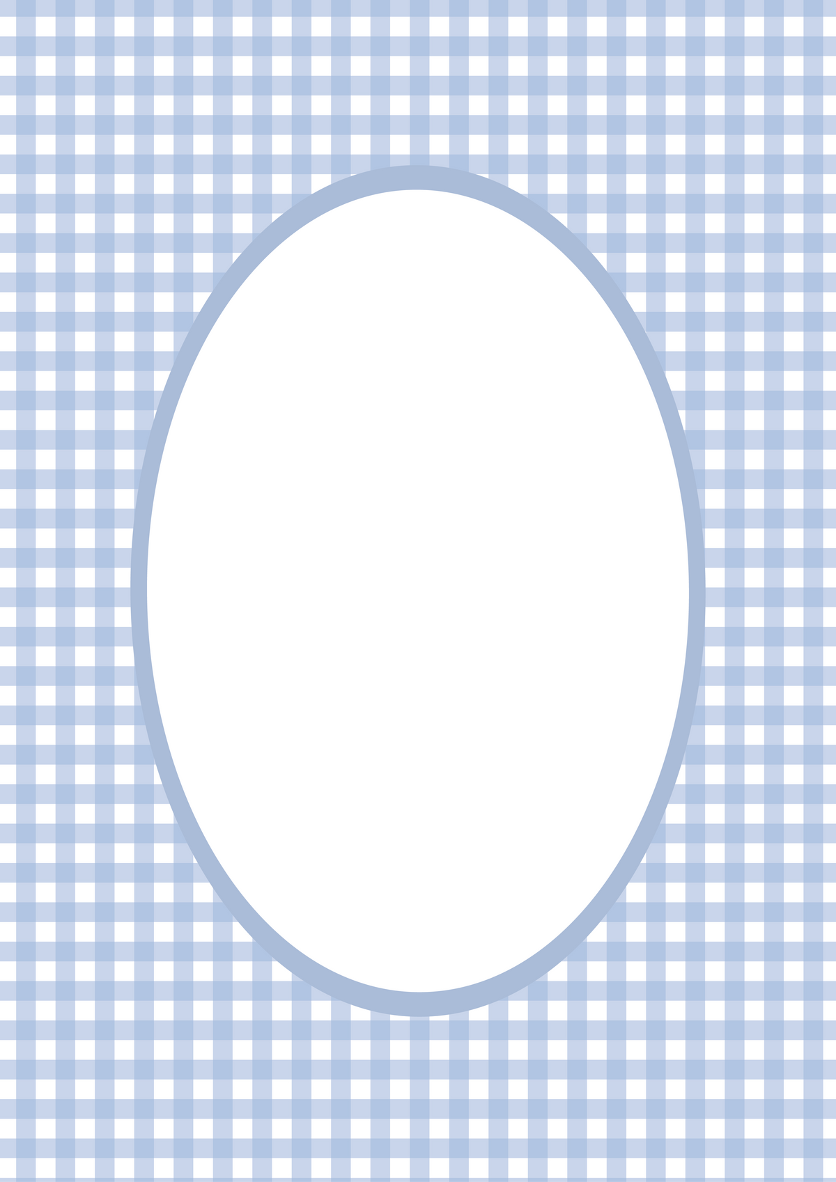 Gingham Photo Mount - picture frame passepartout - oval aperture - Coeur et Maman