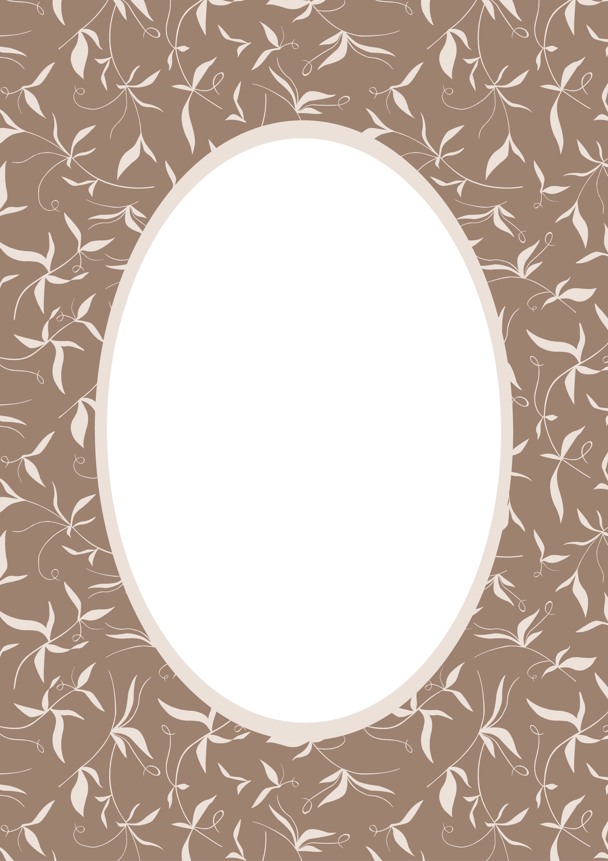 Botanical Photo Mount - picture frame passepartout - oval aperture - Coeur et Maman