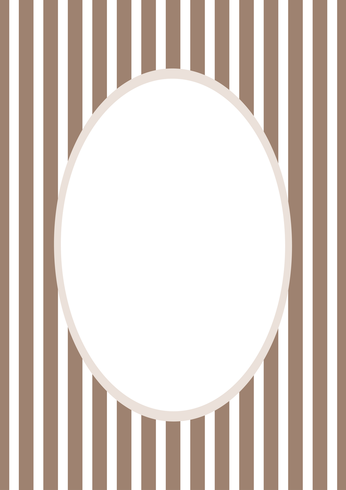 Medium Stripes Photo Mount - picture frame passepartout - oval aperture - Coeur et Maman