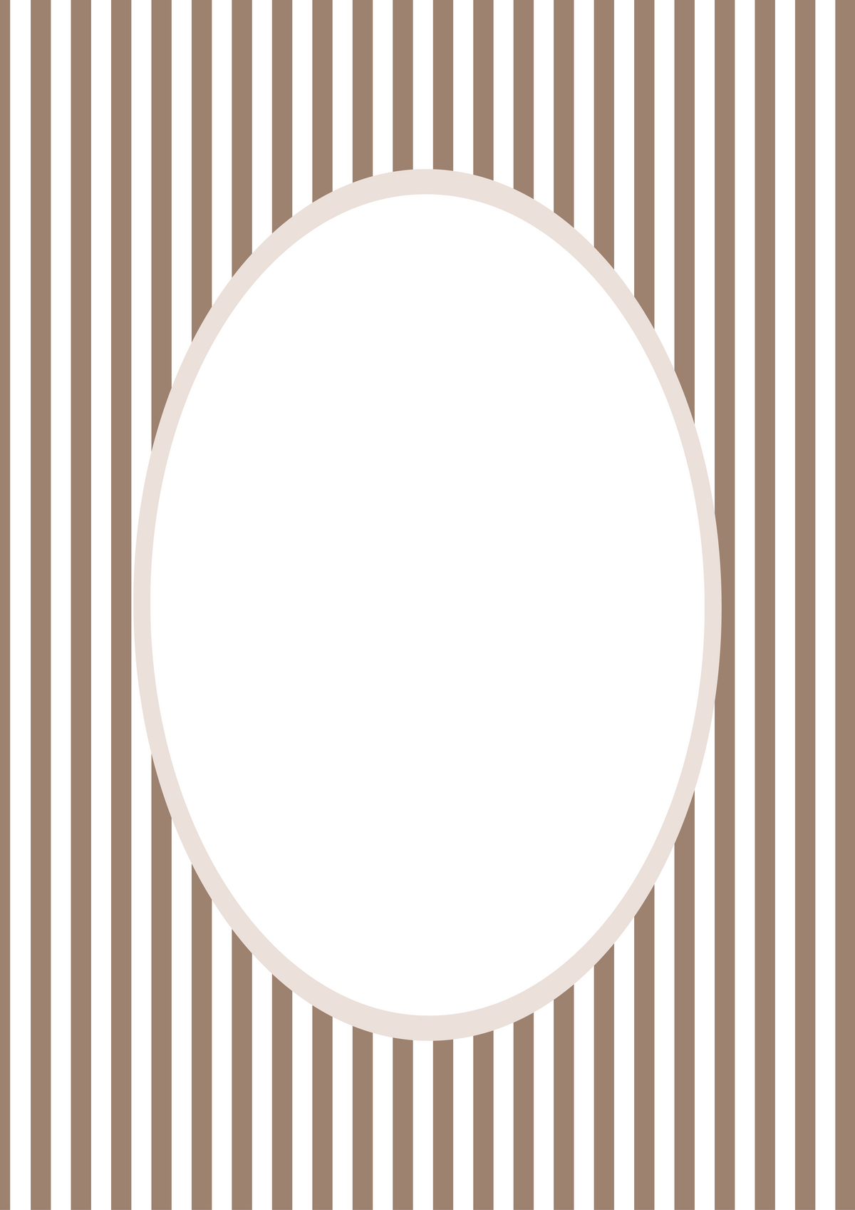 Small Stripes Photo Mount - picture frame passepartout - oval aperture - Coeur et Maman