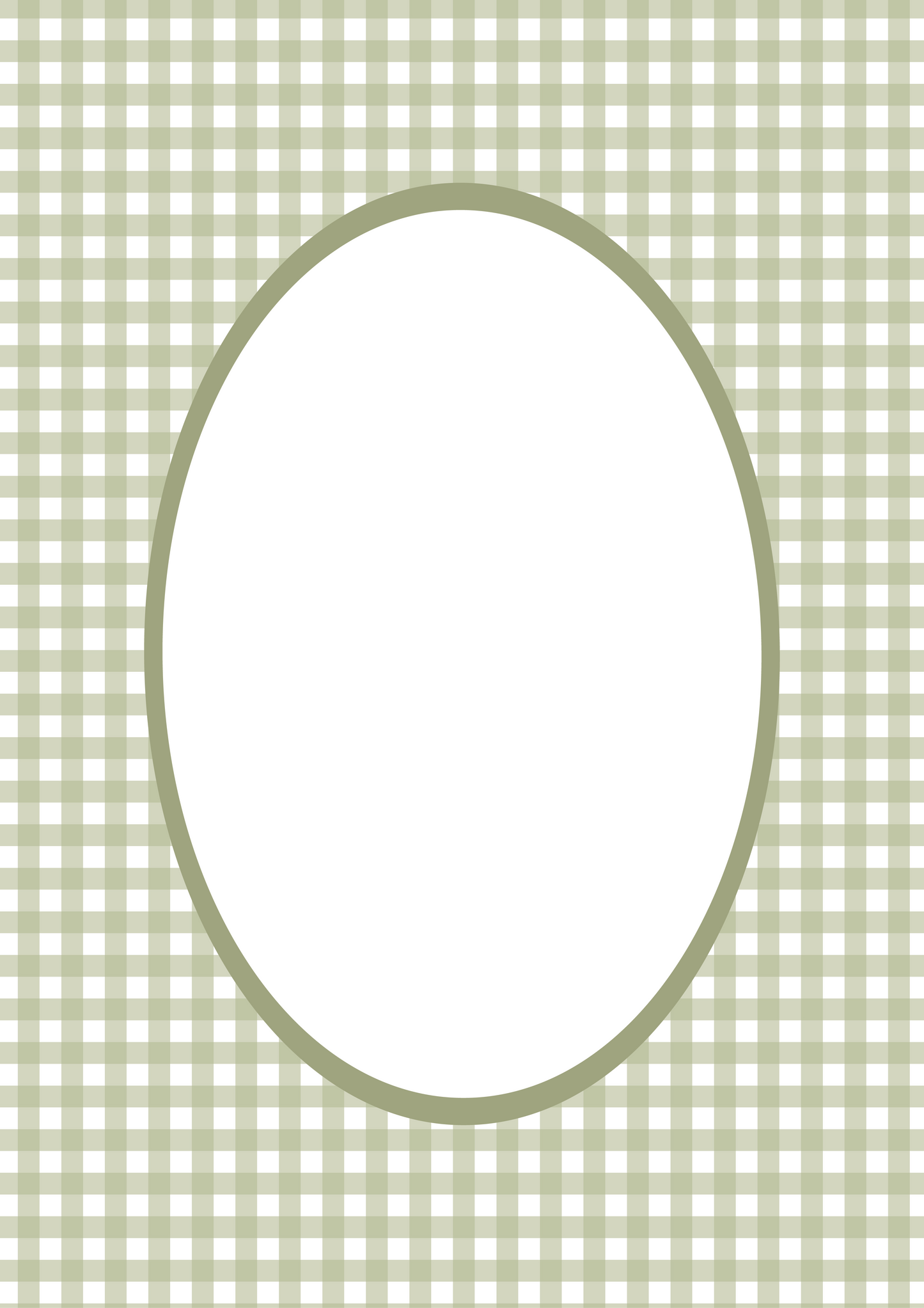 Gingham Photo Mount - picture frame passepartout - oval aperture - Coeur et Maman