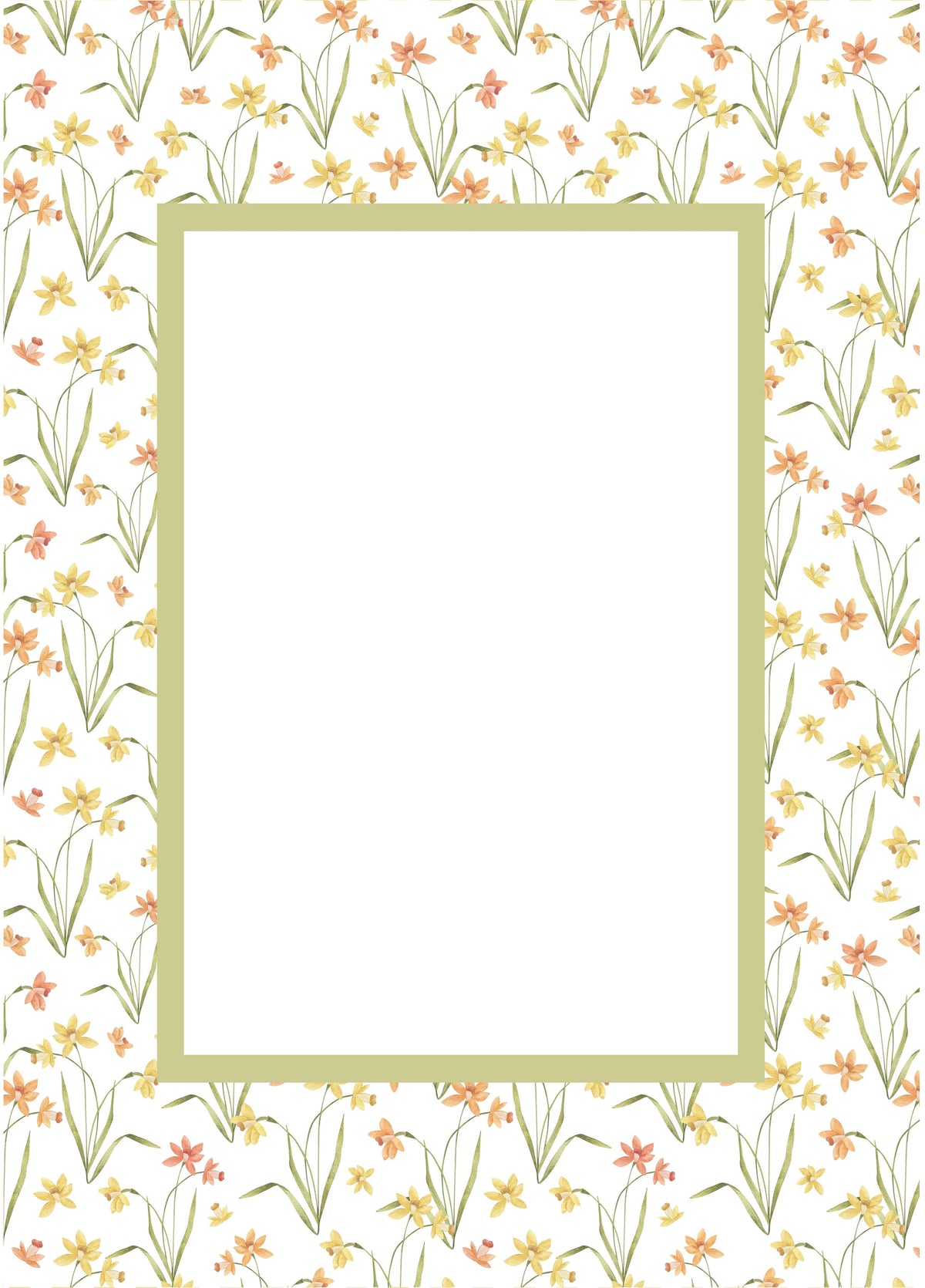 Floral Photo Mount - passepartout frame - rectangular aperture - Coeur et Maman