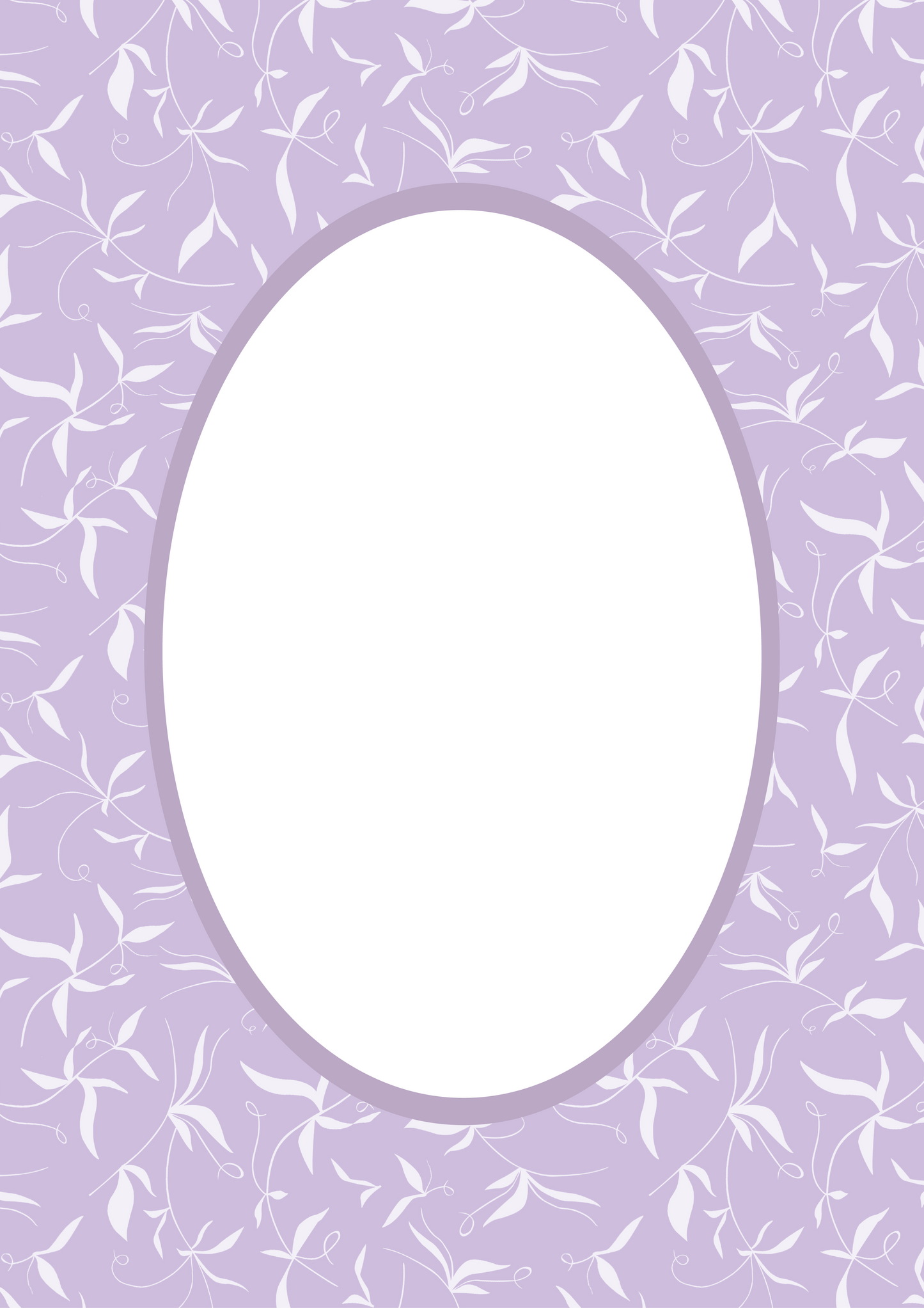 Botanical Photo Mount - picture frame passepartout - oval aperture - Coeur et Maman