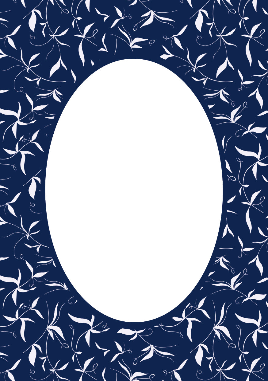 Botanical Photo Mount - picture frame passepartout - oval aperture - Coeur et Maman