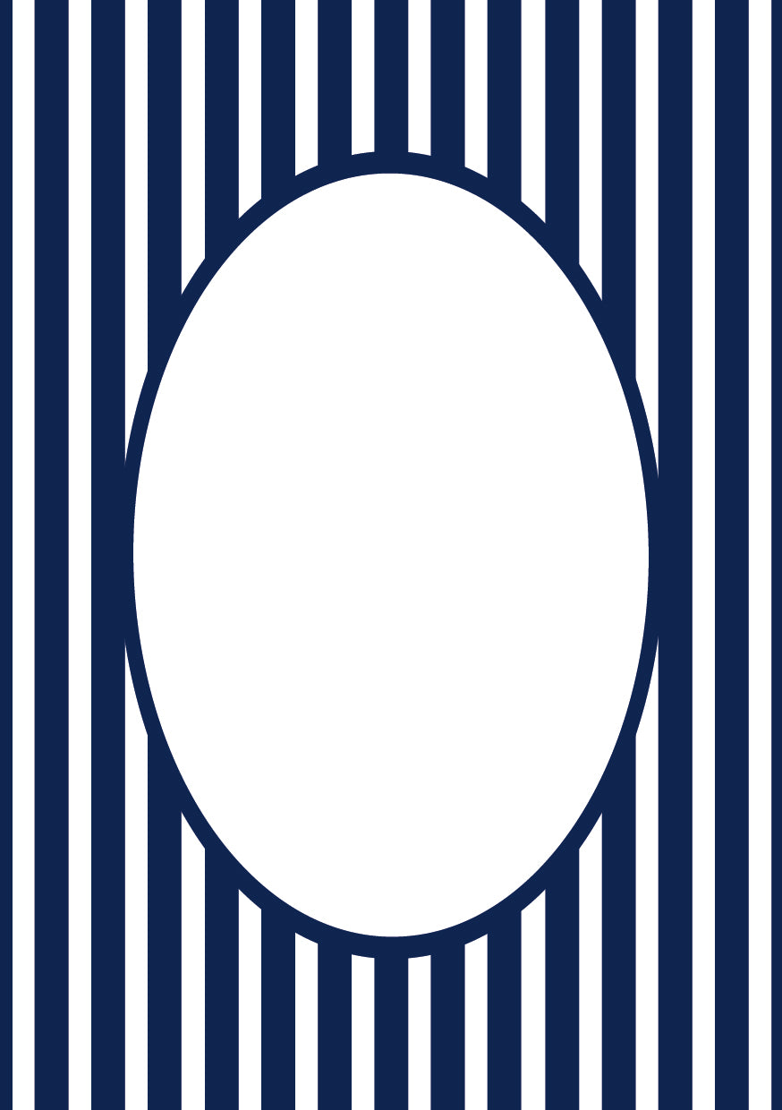 Medium Stripes Photo Mount - picture frame passepartout - oval aperture - Coeur et Maman