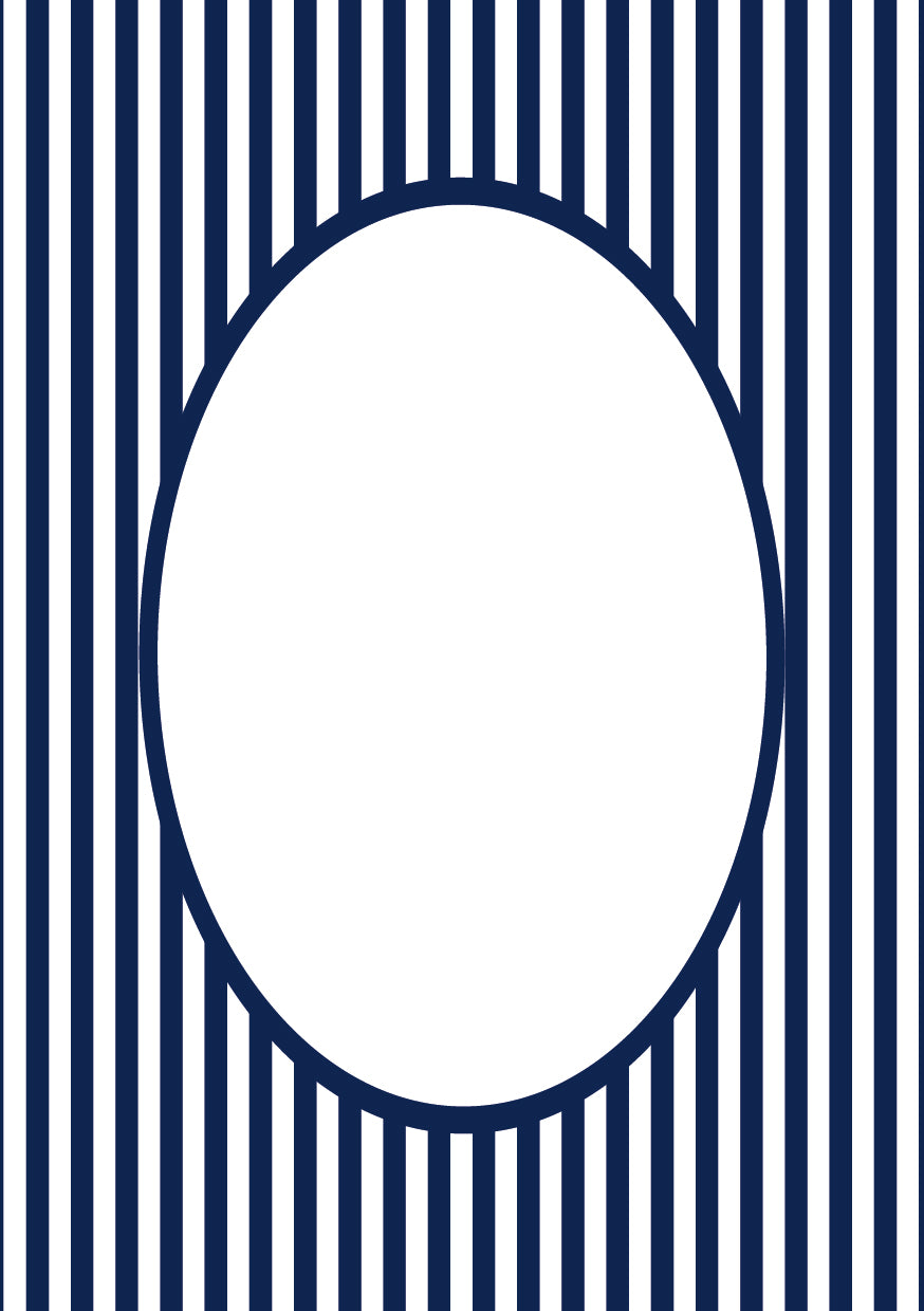 Small Stripes Photo Mount - picture frame passepartout - oval aperture - Coeur et Maman