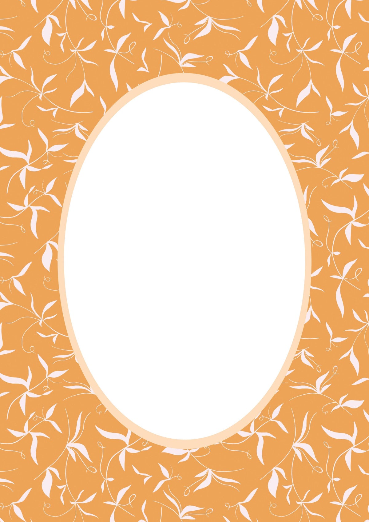 Botanical Photo Mount - picture frame passepartout - oval aperture - Coeur et Maman