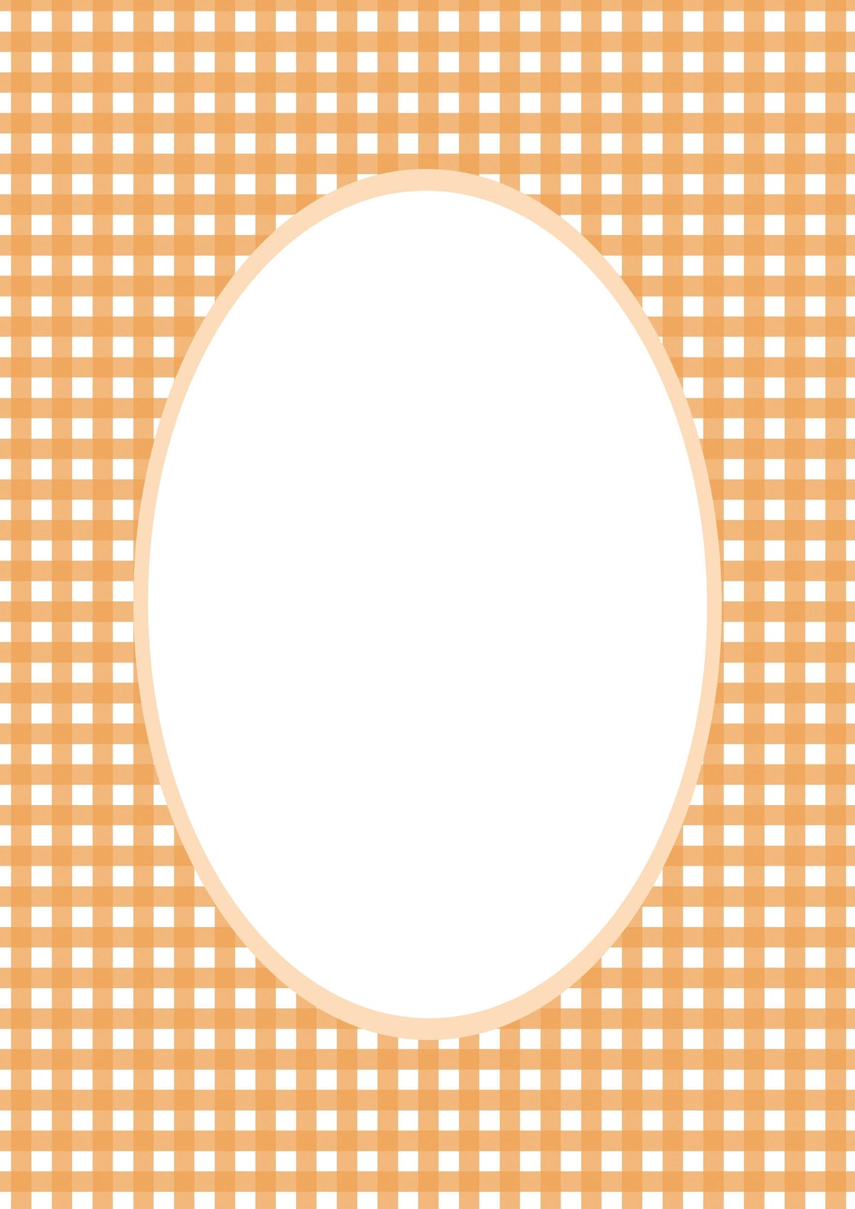 Gingham Photo Mount - picture frame passepartout - oval aperture - Coeur et Maman