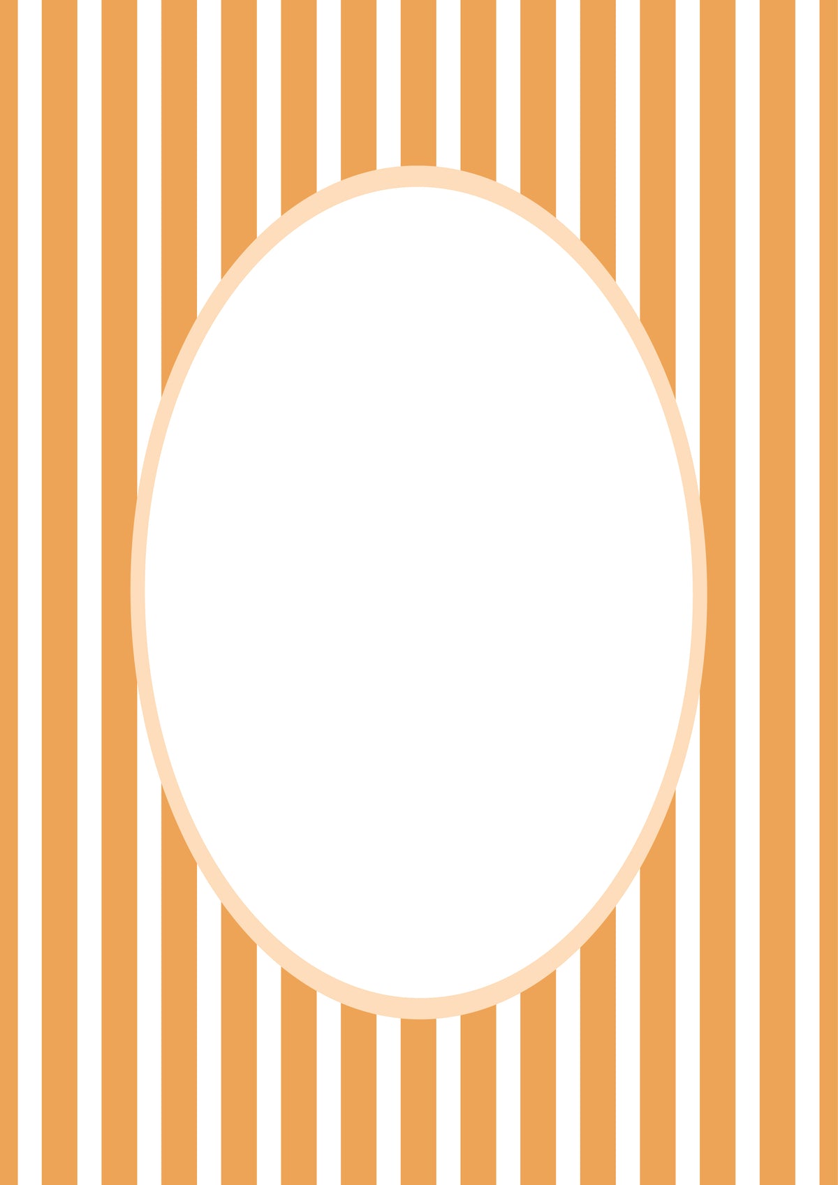 Medium Stripes Photo Mount - picture frame passepartout - oval aperture - Coeur et Maman
