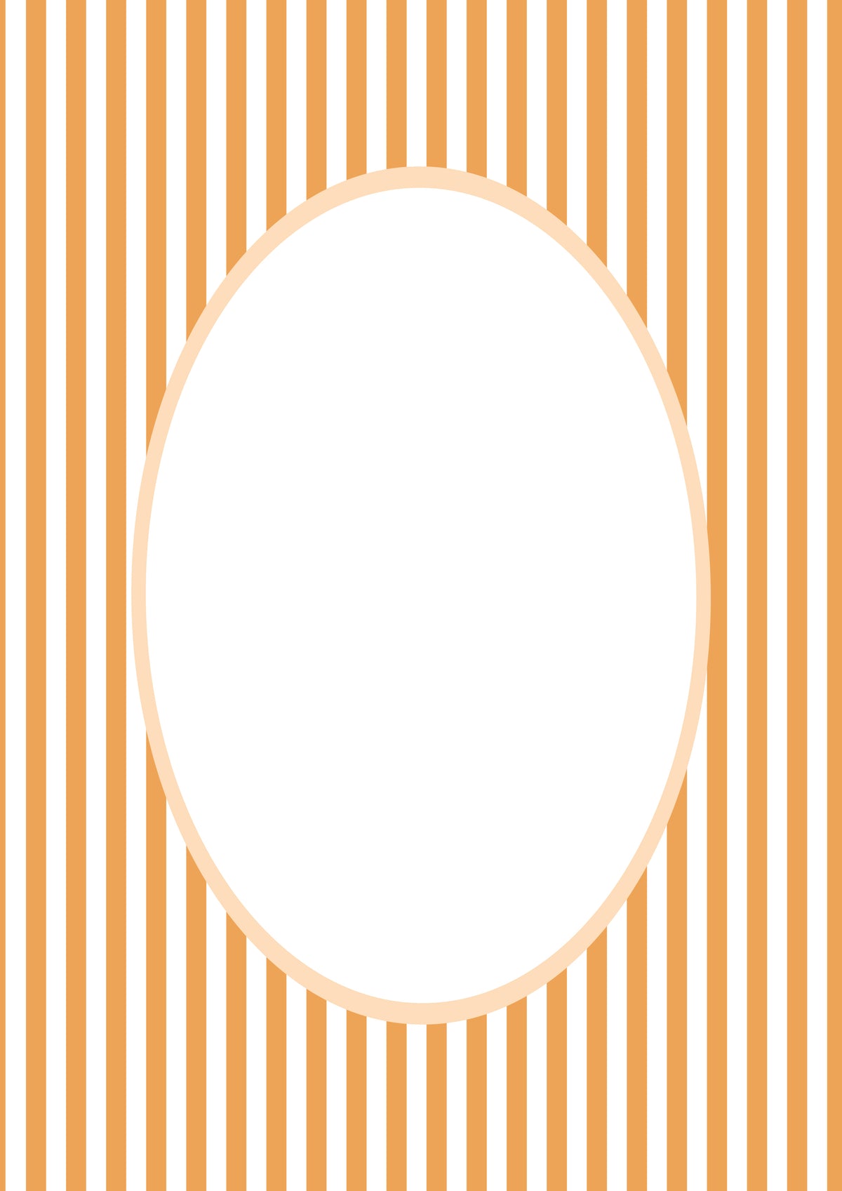 Small Stripes Photo Mount - picture frame passepartout - oval aperture - Coeur et Maman