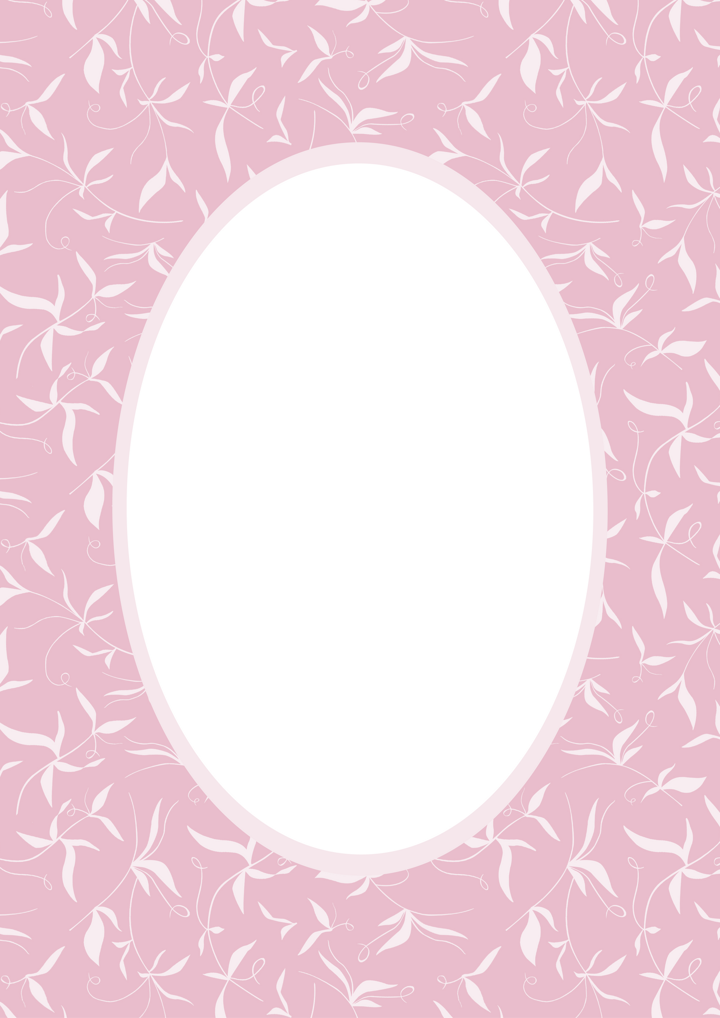 Botanical Photo Mount - picture frame passepartout - oval aperture - Coeur et Maman