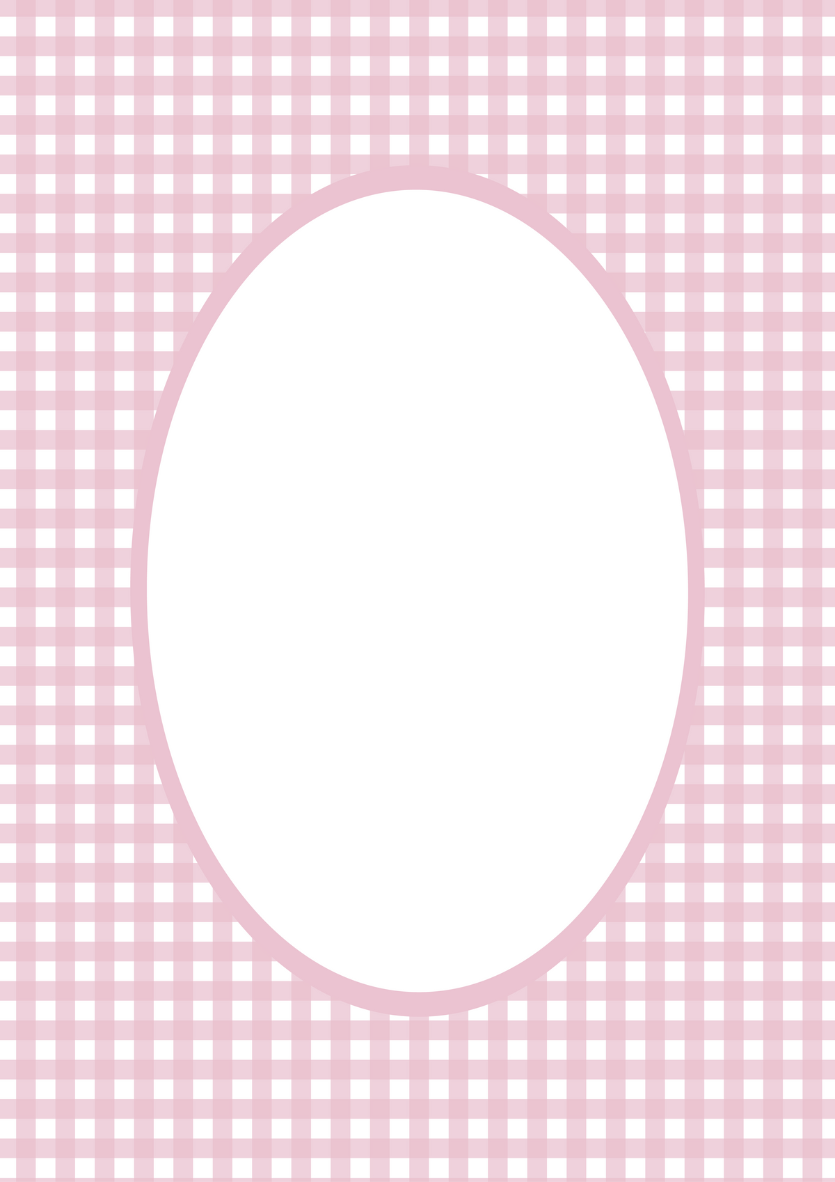 Gingham Photo Mount - picture frame passepartout - oval aperture - Coeur et Maman