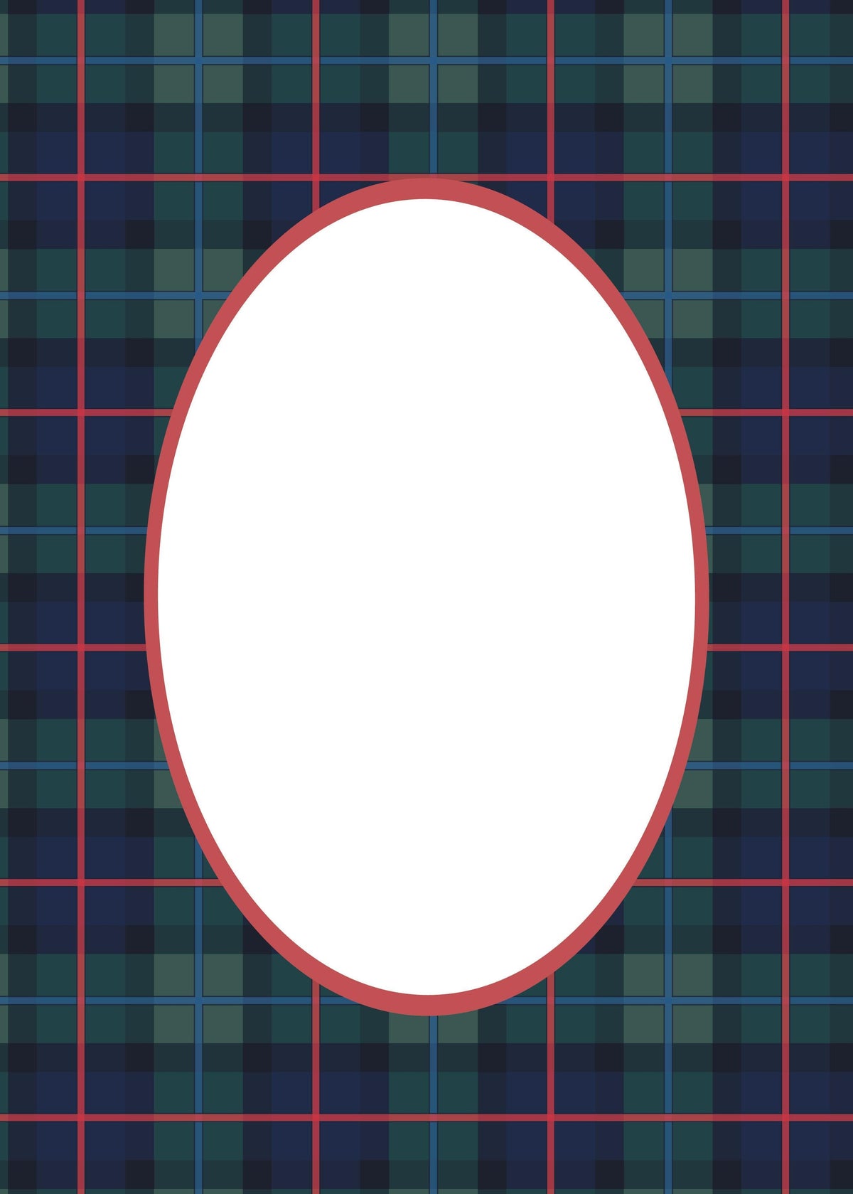Campbell of Cawdor Tartan Photo Mount - picture frame passepartout - oval aperture - Coeur et Maman
