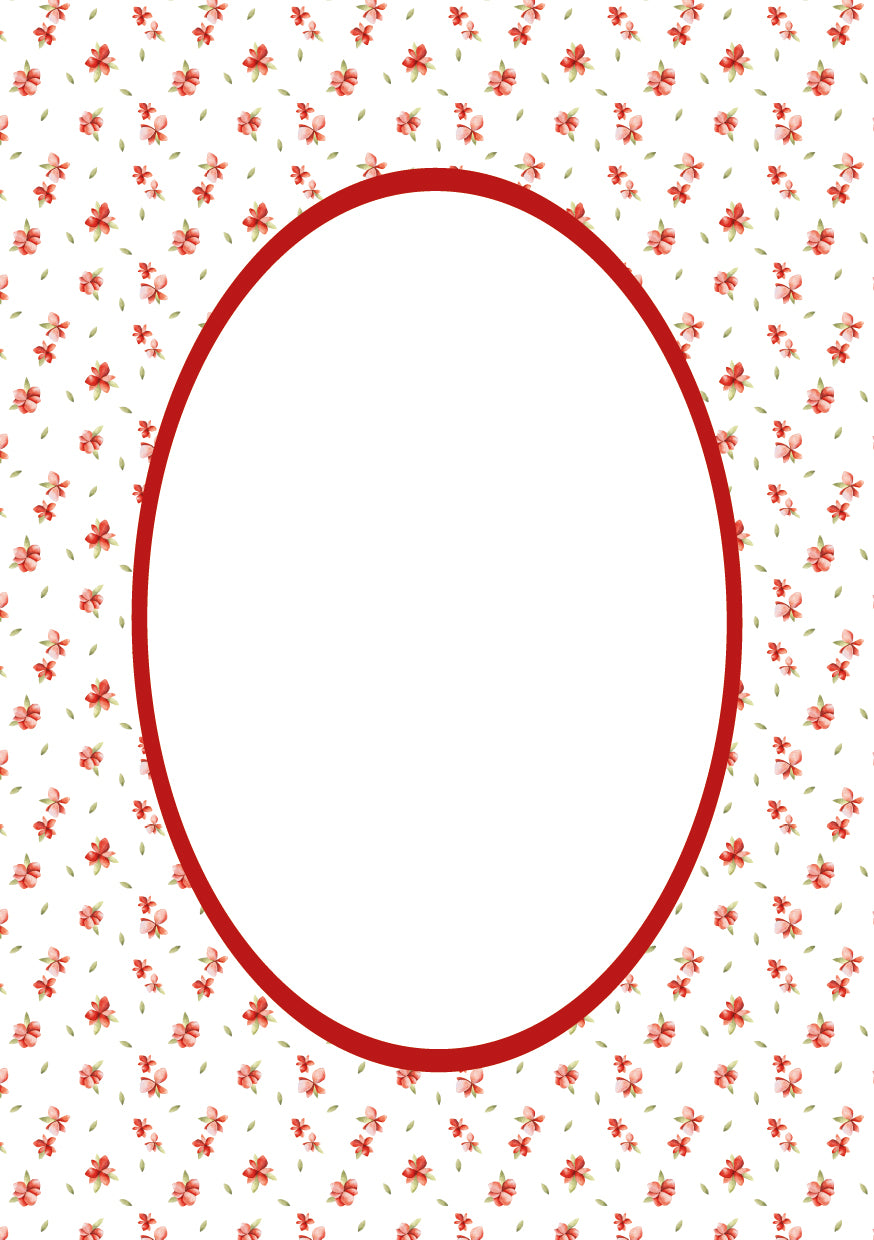 Floral Photo Mount - picture frame passepartout - oval aperture - Coeur et Maman