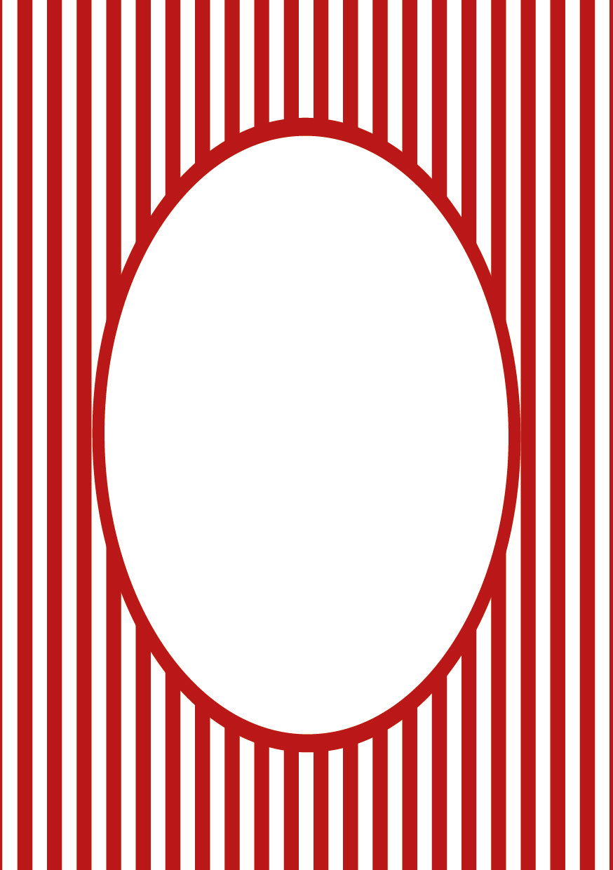 Small Stripes Photo Mount - picture frame passepartout - oval aperture - Coeur et Maman