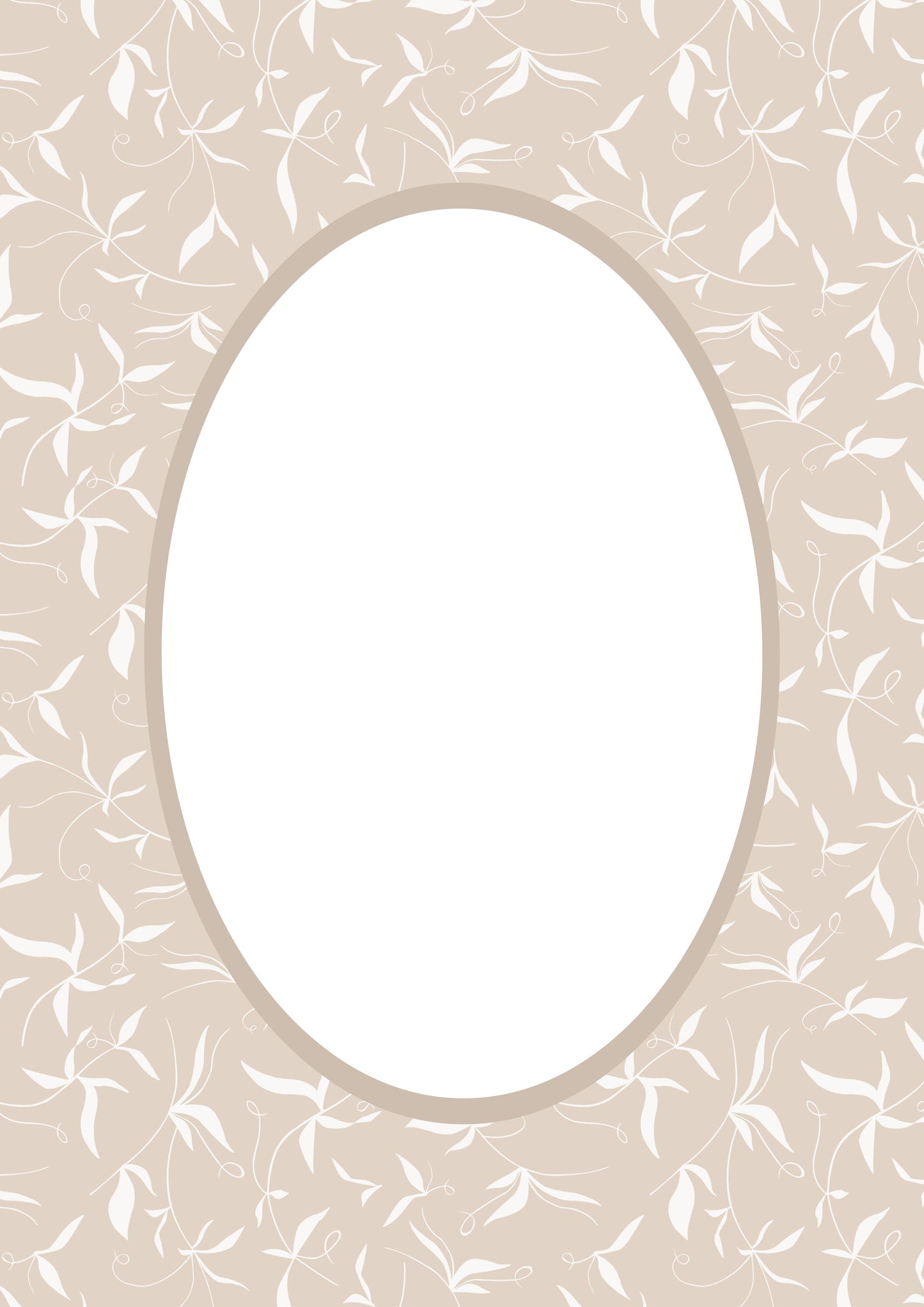 Botanical Photo Mount - picture frame passepartout - oval aperture - Coeur et Maman