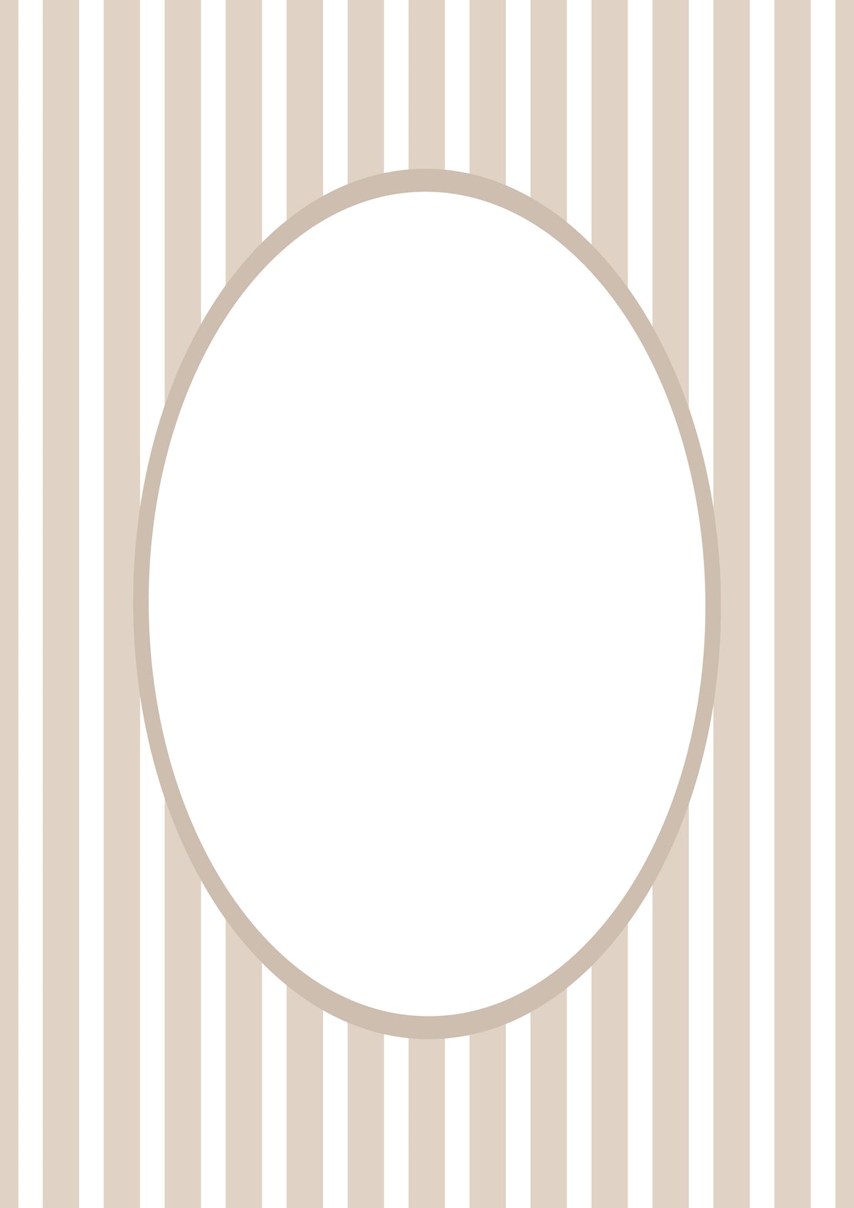 Medium Stripes Photo Mount - picture frame passepartout - oval aperture - Coeur et Maman