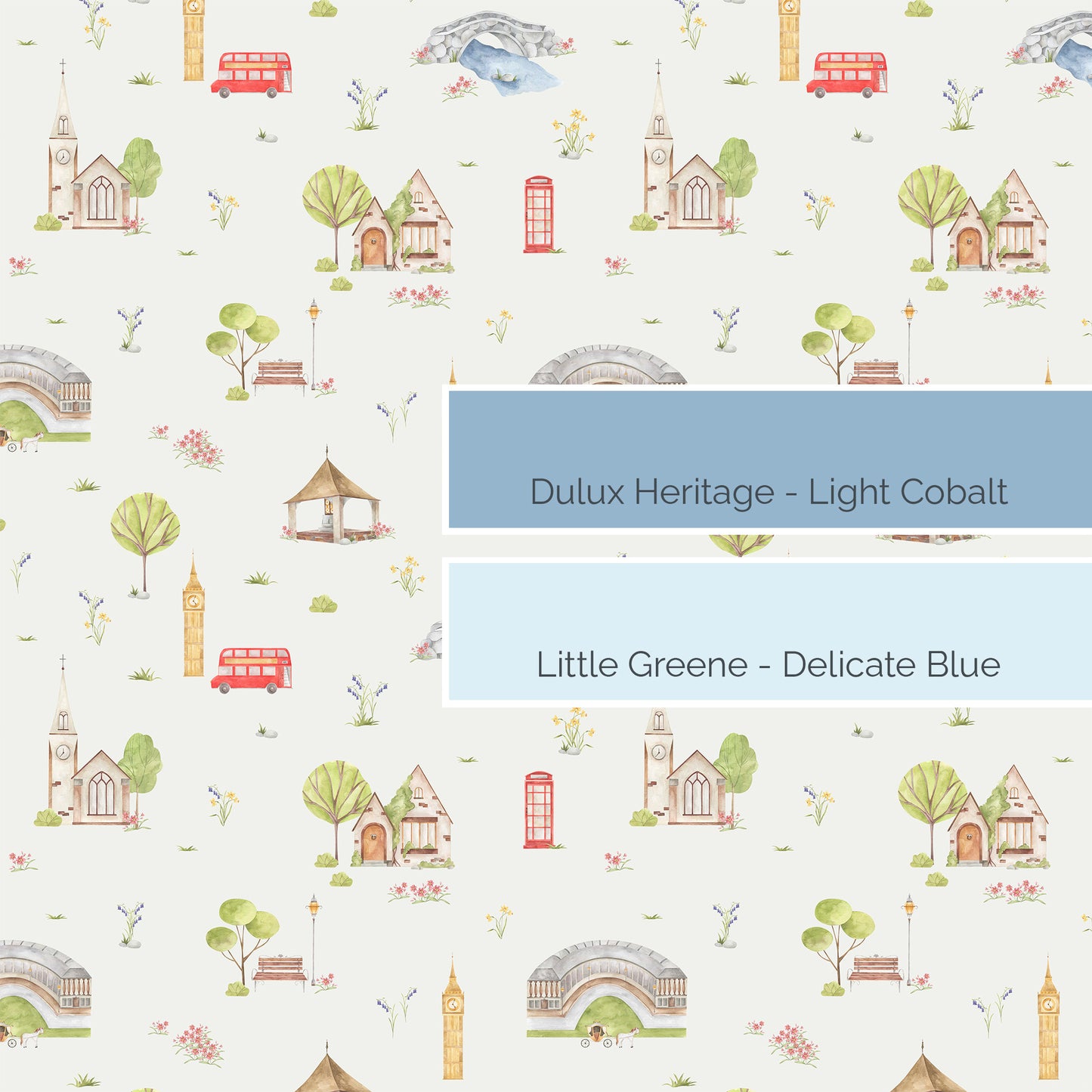 Town & Country Wallpaper - Grey Background, Coral Flowers