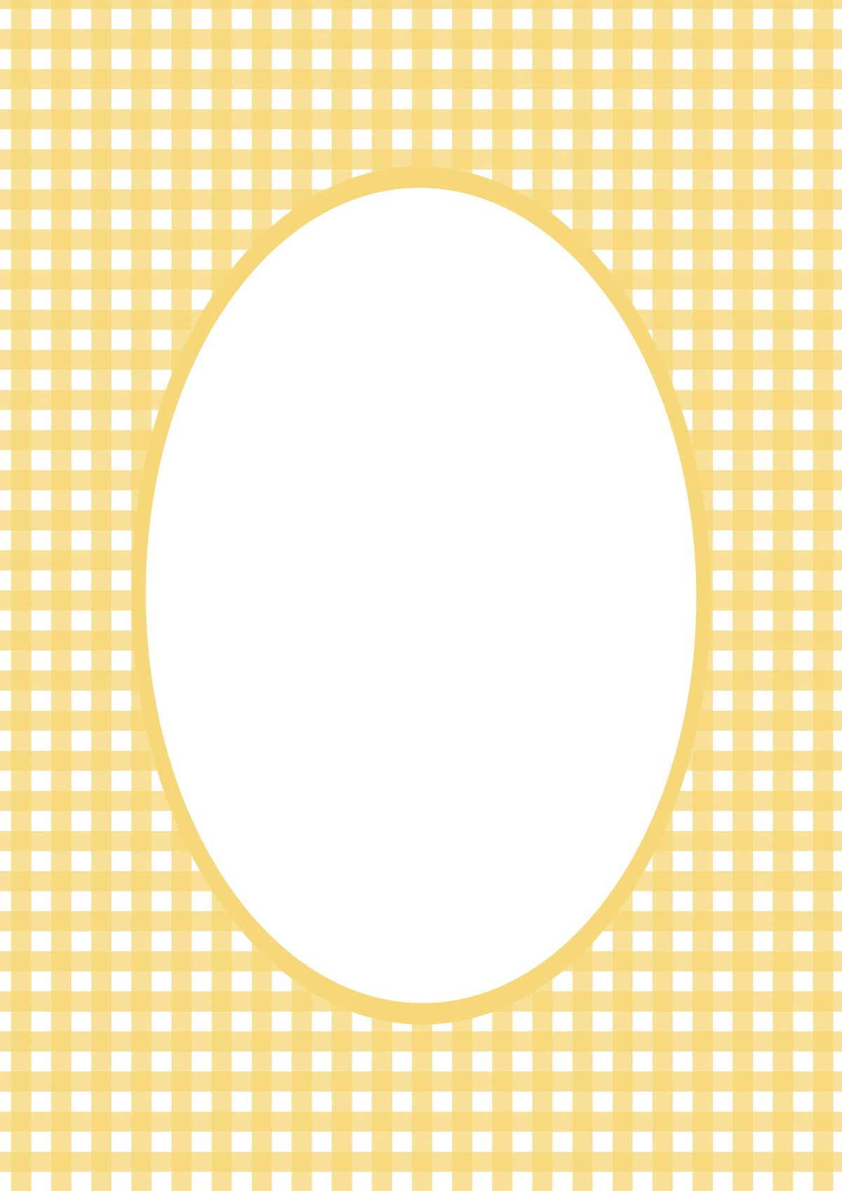 Gingham Photo Mount - picture frame passepartout - oval aperture - Coeur et Maman