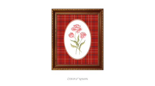 Coeur et Maman Christmas Printed Picture Frame Mount Board | Heritage Campbell of Cawdor Tartan  - the ultimate luxury heirloom christmas gift