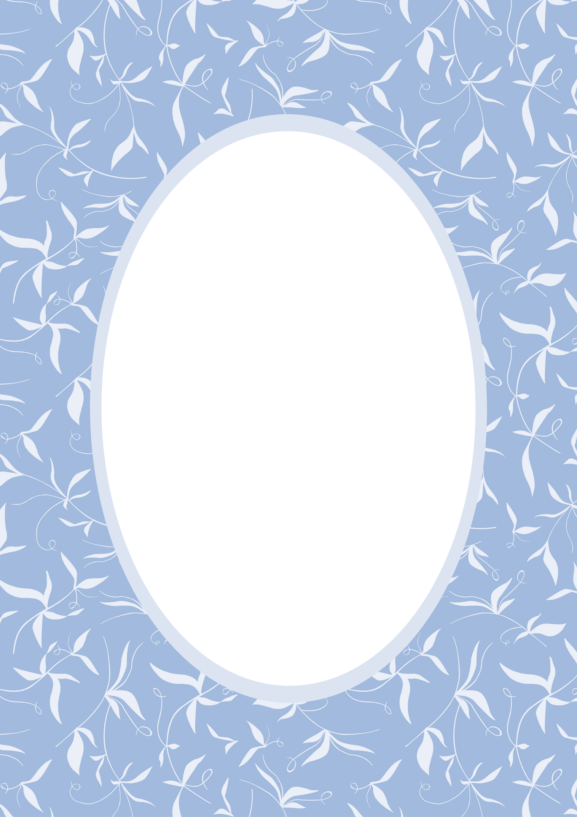 Botanical Photo Mount - picture frame passepartout - oval aperture - Coeur et Maman