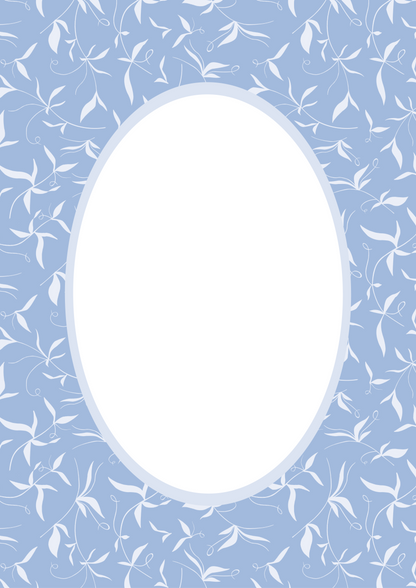 Botanical Photo Mount - picture frame passepartout - oval aperture - Coeur et Maman