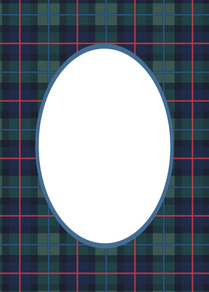 Campbell of Cawdor Tartan Photo Mount - picture frame passepartout - oval aperture - Coeur et Maman