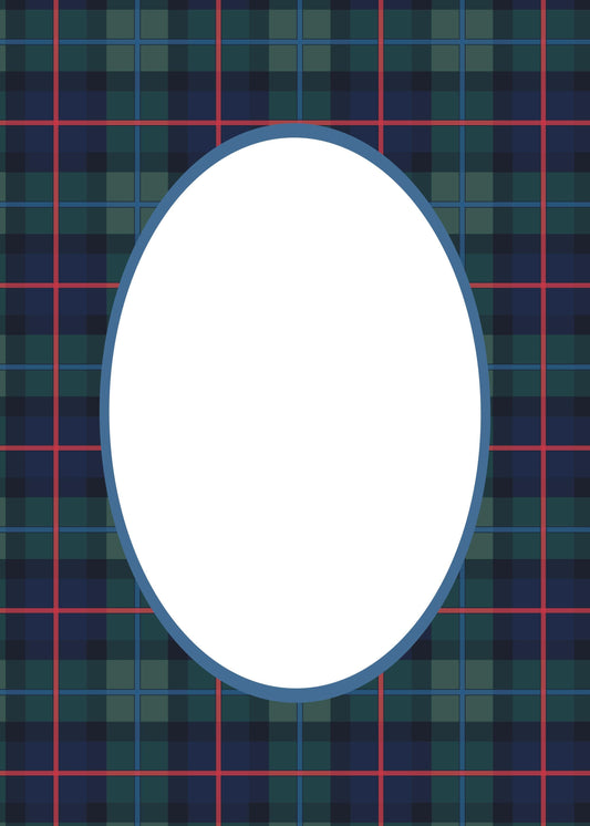Blue Oval Campbell of Cawdor Tartan Photo Mat
