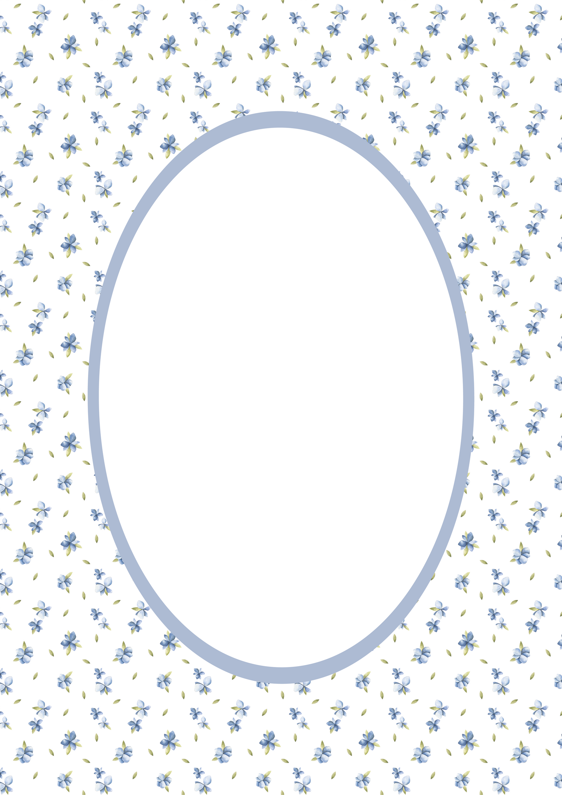 Blue Oval Floral Photo Mat
