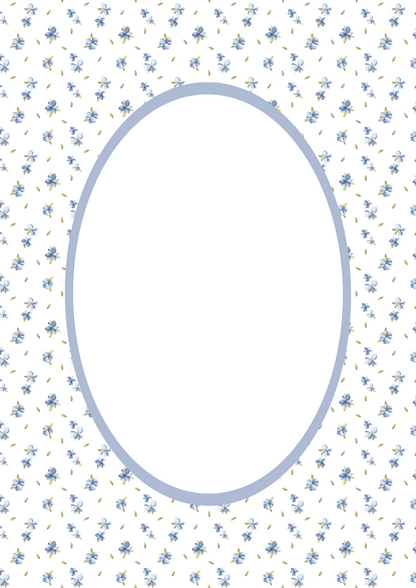 Floral Photo Mount - picture frame passepartout - oval aperture - Coeur et Maman