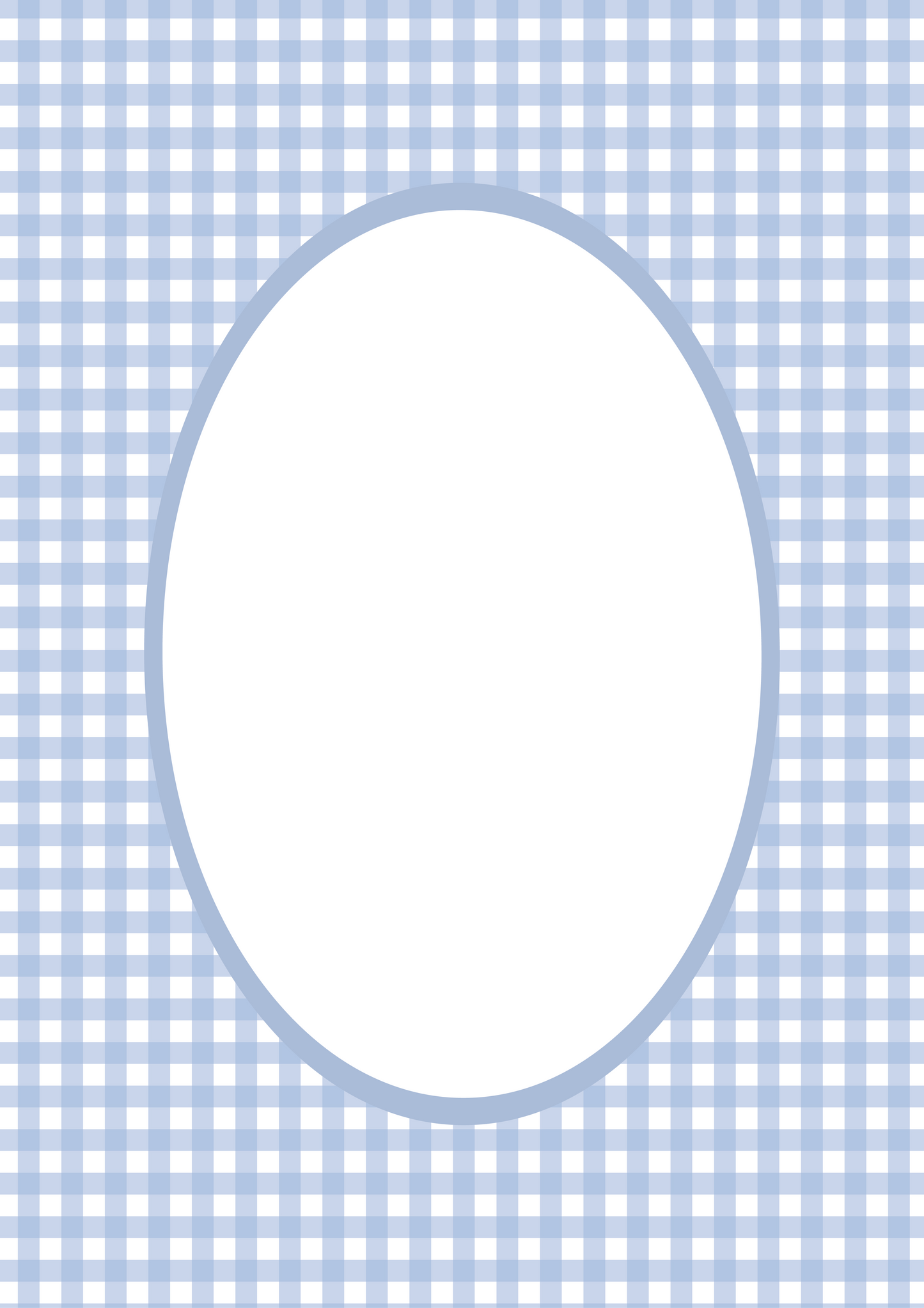Blue Oval Gingham Photo Mat