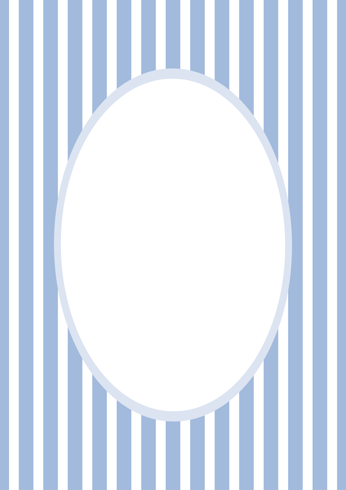 Blue Oval Medium Stripes Picture Photo Mat