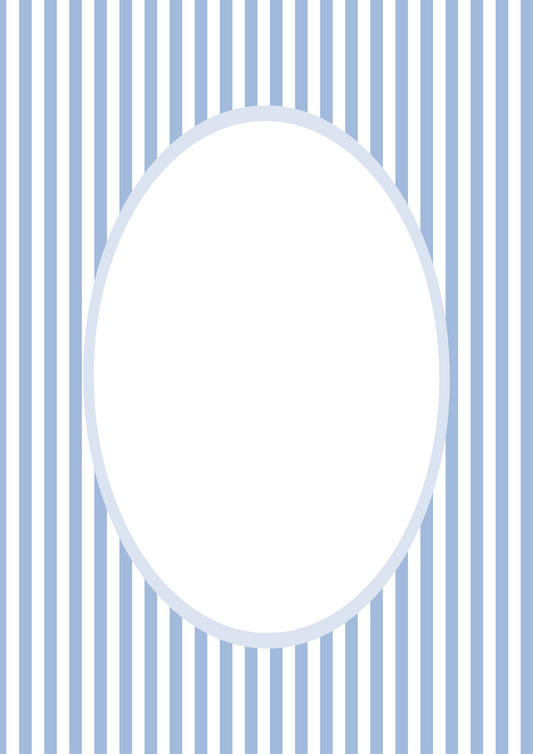 Blue Oval Small Stripes Photo Mat