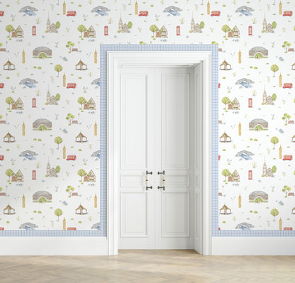 Blue Tartan Wallpaper Border