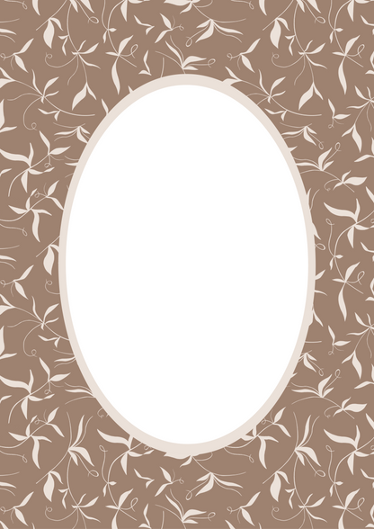 Brown Oval Botanical Patterned Photo Mat