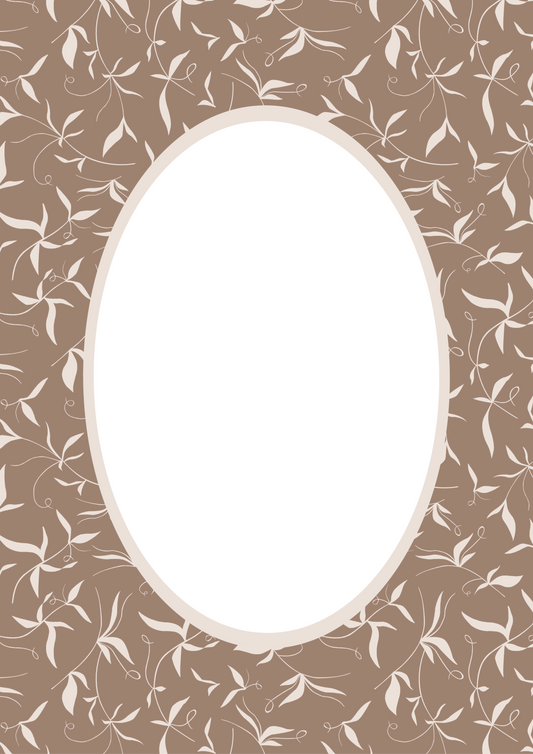 Brown Oval Botanical Patterned Photo Mat
