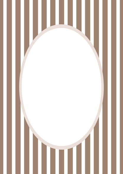 Medium Stripes Photo Mount - picture frame passepartout - oval aperture - Coeur et Maman
