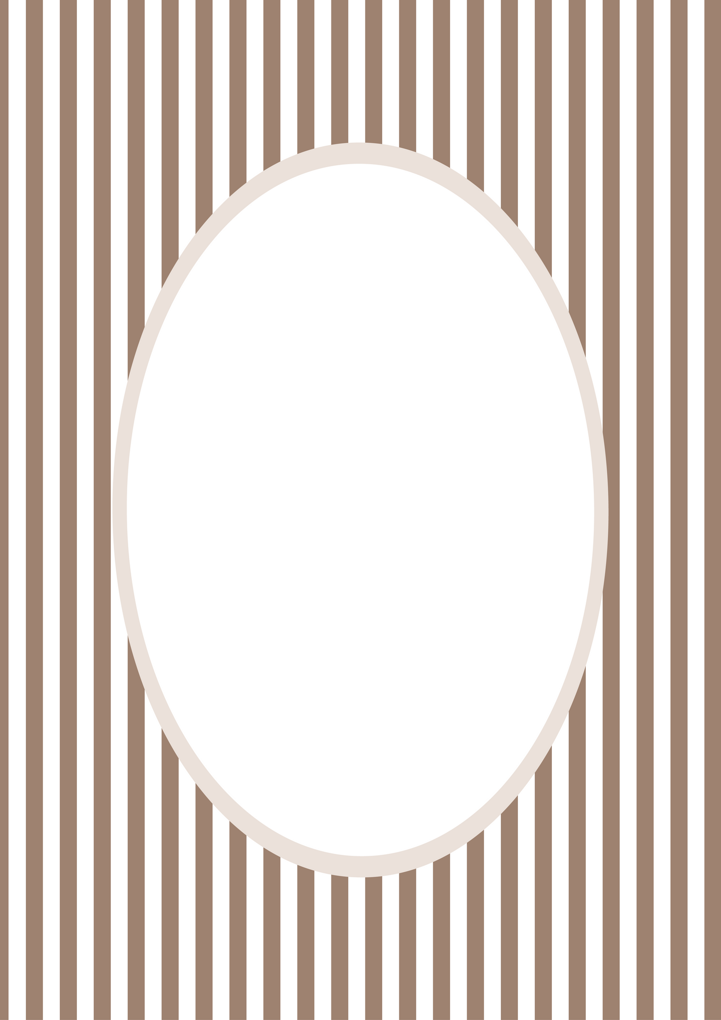 Small Stripes Photo Mount - picture frame passepartout - oval aperture - Coeur et Maman