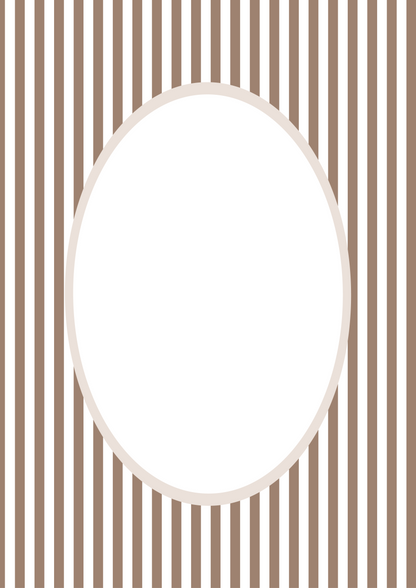 Small Stripes Photo Mount - picture frame passepartout - oval aperture - Coeur et Maman