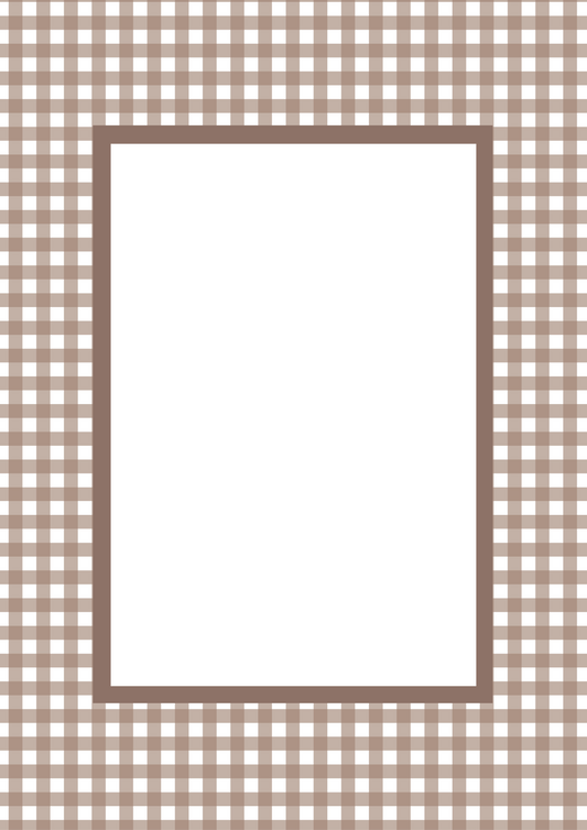 Brown Rectangular Gingham Photo Mat