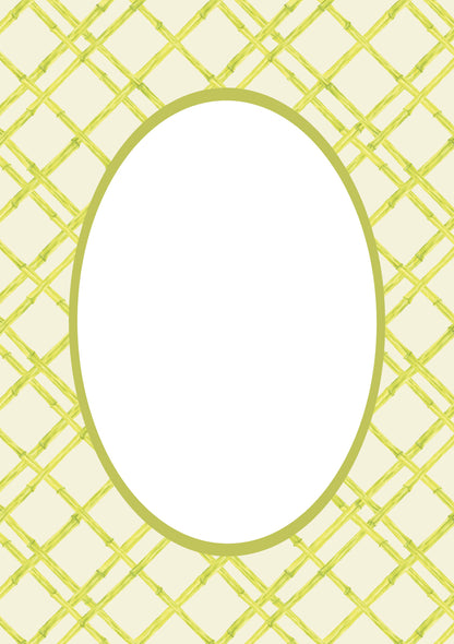 Chartreuse Bamboo Oval Photo Mat