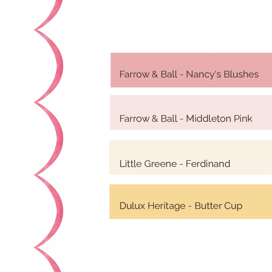 Coral Scallop Wallpaper Border