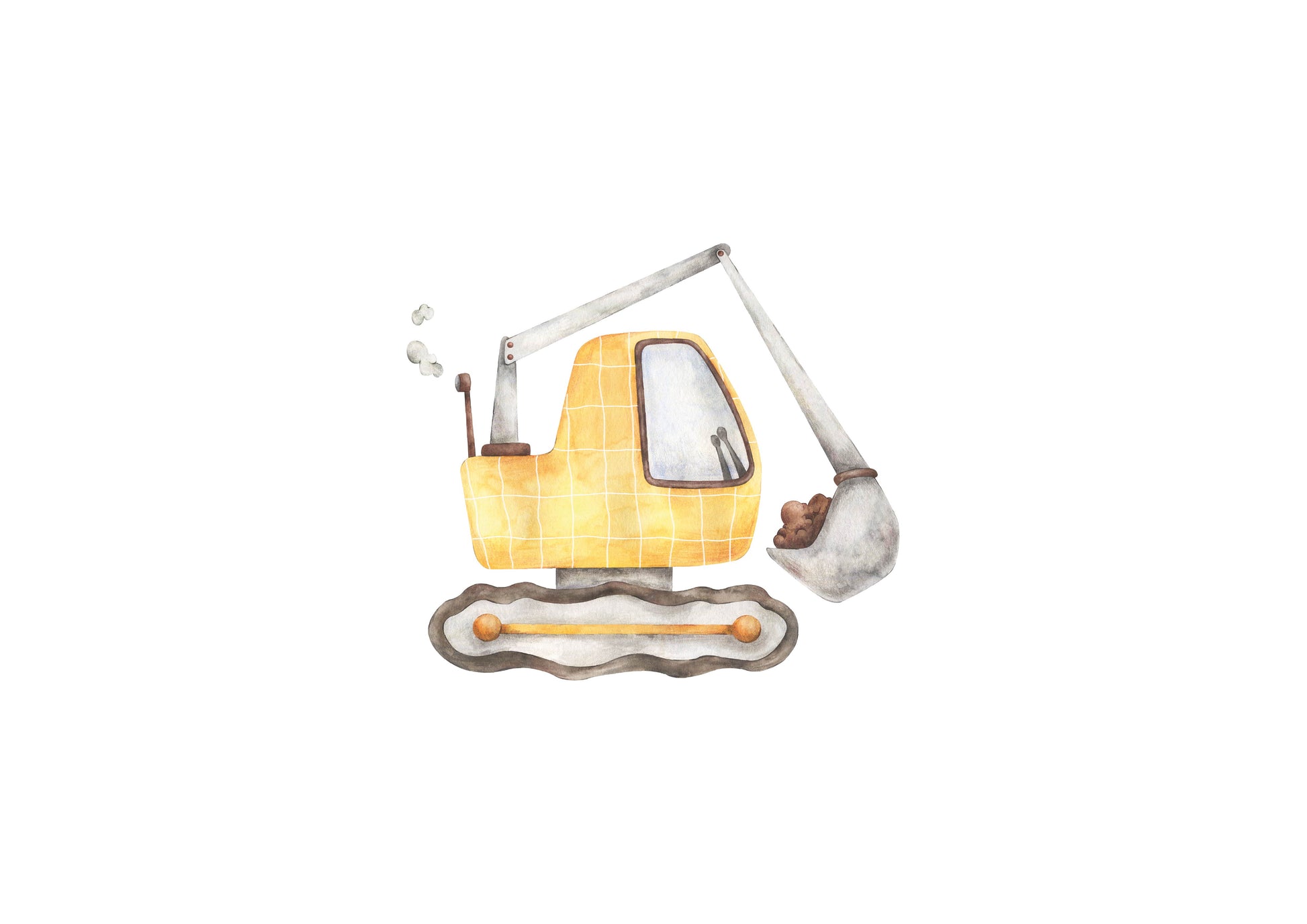 Excavator Nursery Art Print Landscape Orientation