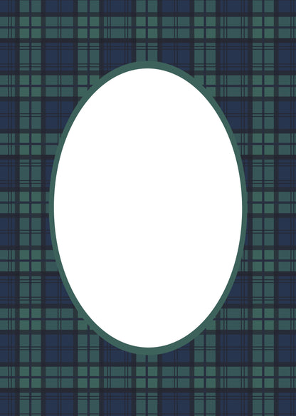 Black Watch Tartan Photo Mount - picture frame passepartout - oval aperture - Coeur et Maman