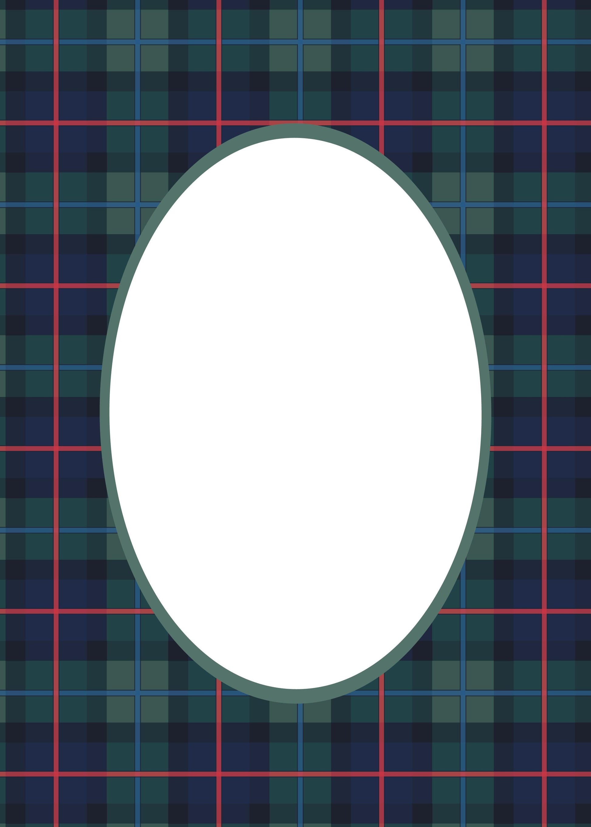 Green Oval Campbell of Cawdor Tartan Photo Mat