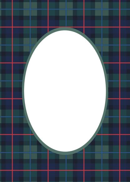 Green Oval Campbell of Cawdor Tartan Photo Mat