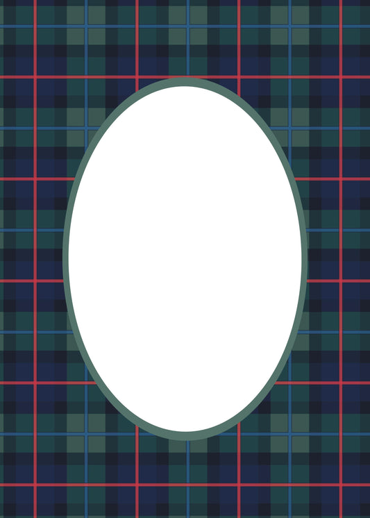 Green Oval Campbell of Cawdor Tartan Photo Mat