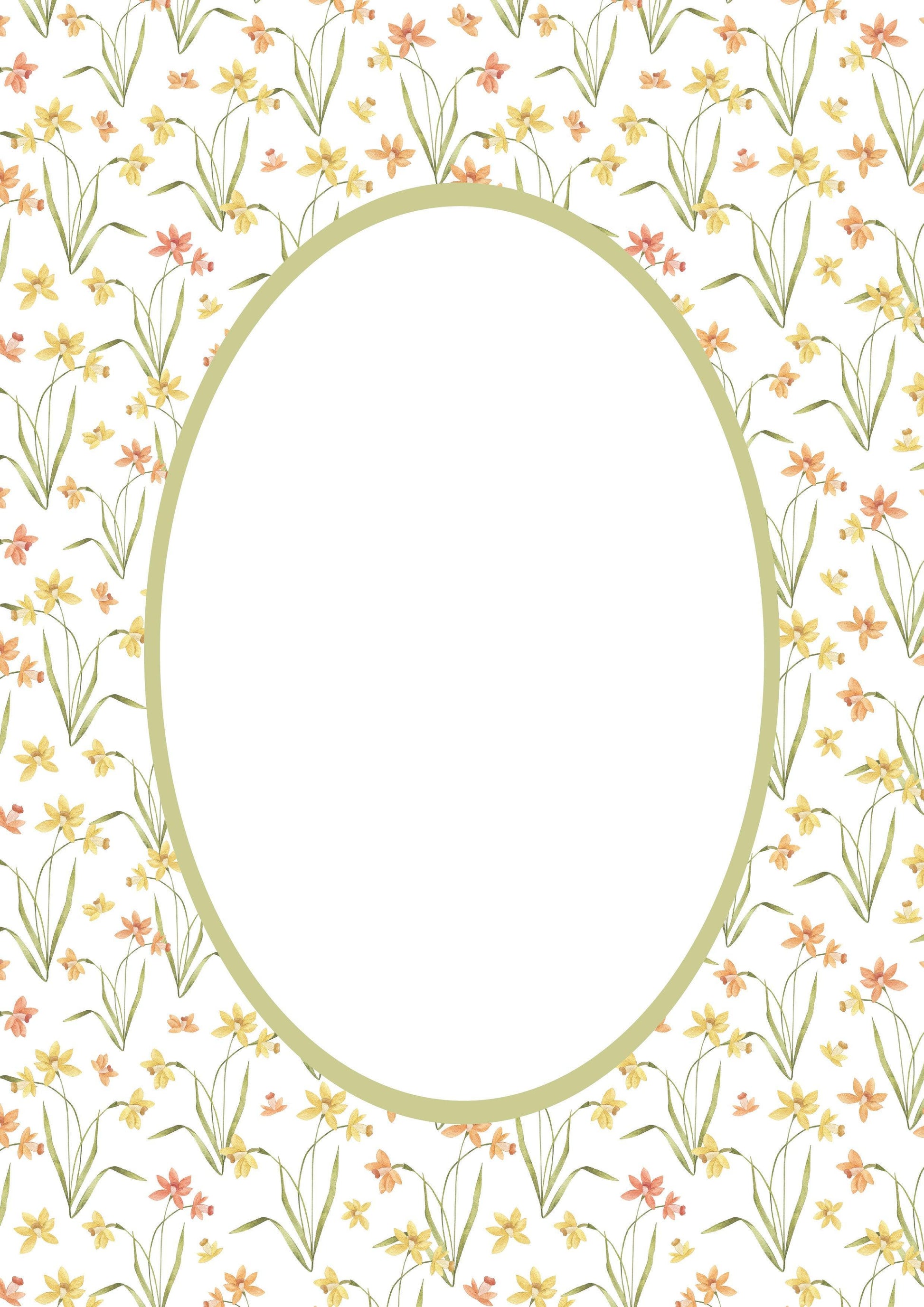 Green Oval Floral Photo Mat