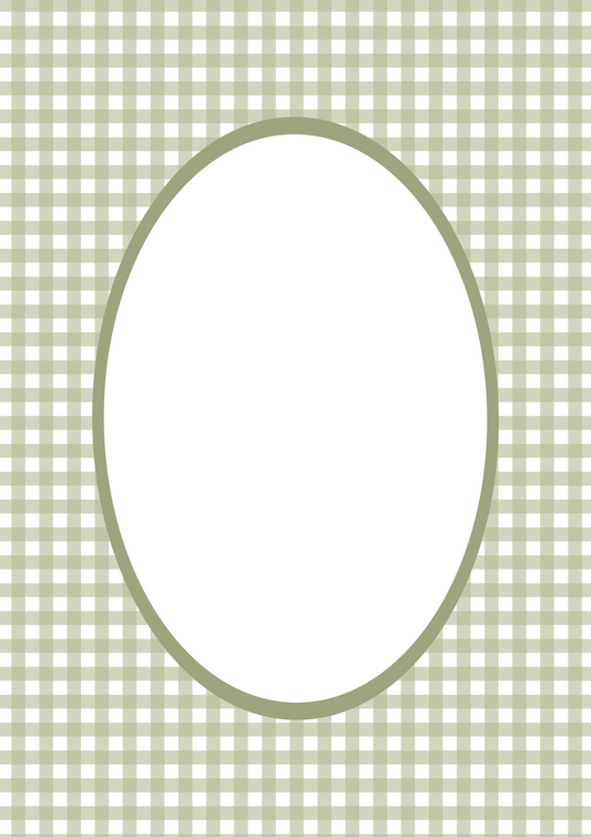 Green Oval Gingham Photo Mat