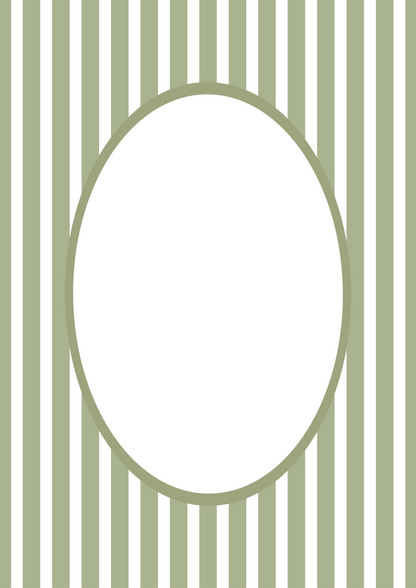 Green Oval Medium Stripe Photo Mat